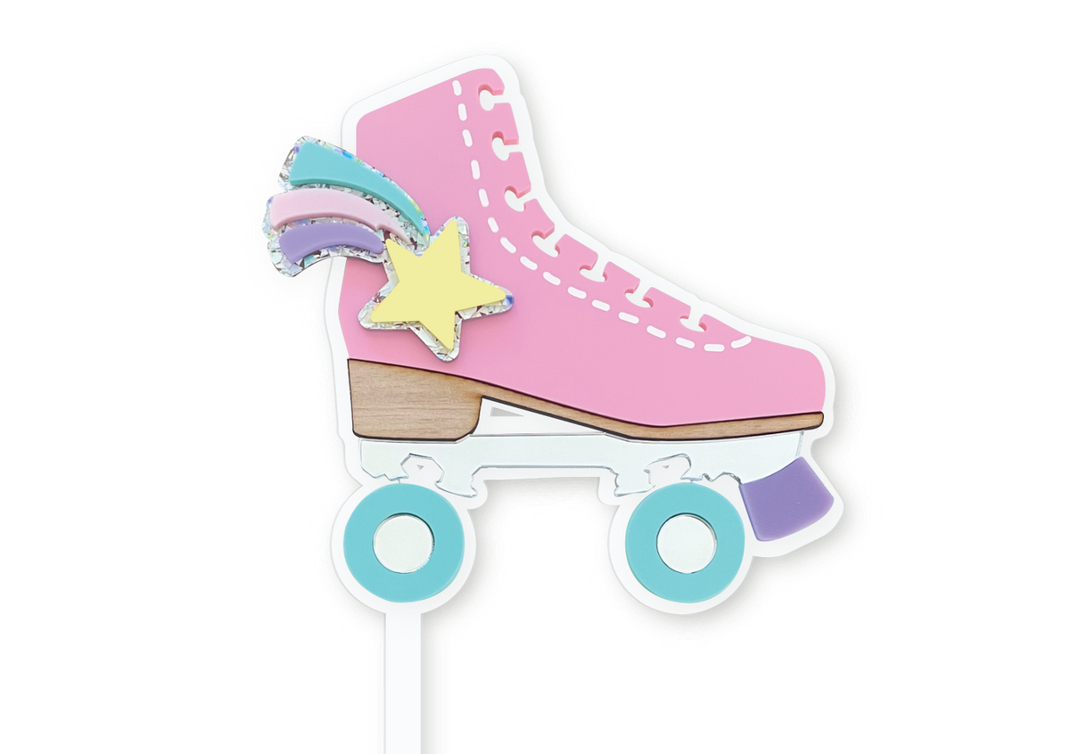 LET'S ROLLER SKATE Cake Topper – Kiki Party Studio - Main Image