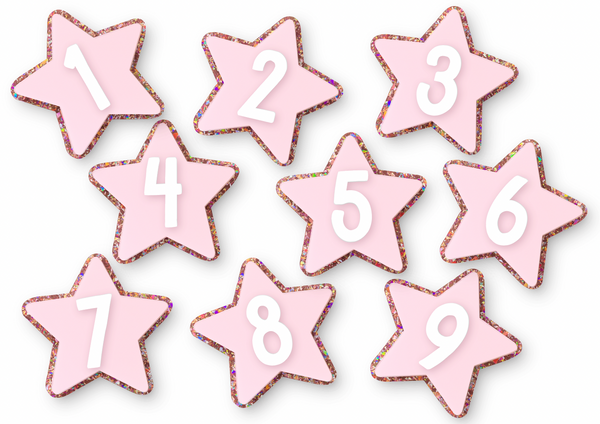 STAR PASTEL PINK GLITTER - Magnetic Badge (sold separately)