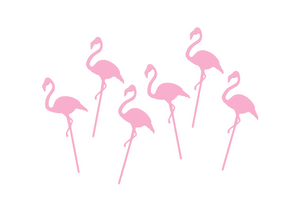 CANDY PINK FANCY FLAMINGO - Cake Toppers (set of 6)