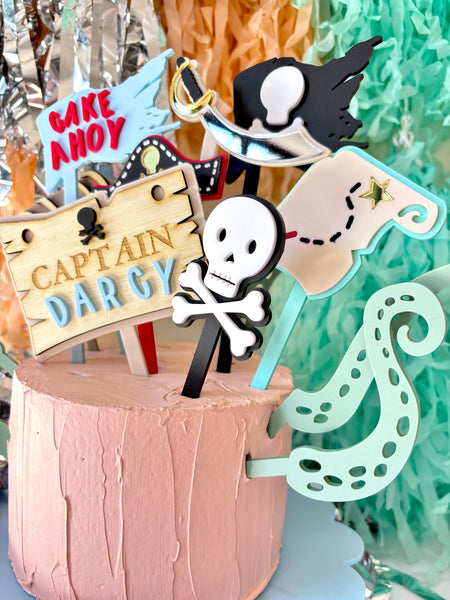 PIRATE FLAGS- Cake Topper Set