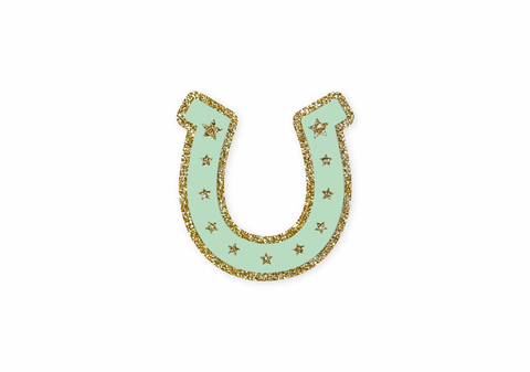 MOSS + GOLD LUCKY HORSE SHOE - Cake Charm