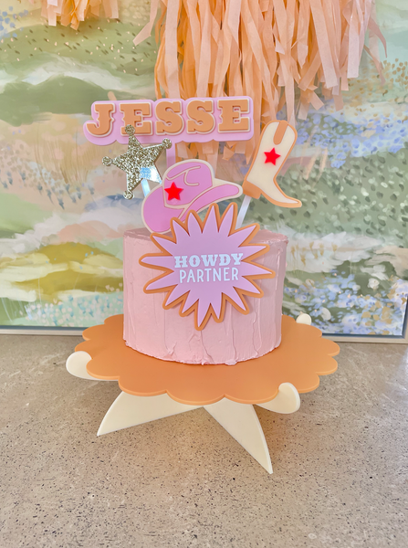 PINK HOWDY PARTNER - Cake Charm | Topper