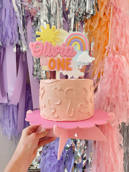 PINKS ARCH CUSTOM RAINBOW - Cake Topper Set