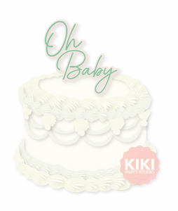 CUSTOM | OH BABY SCRIPT NATURAL AND SAGE