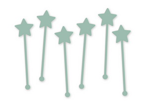 SAGE GREEN STAR Swizzle Stick (Set of 6)