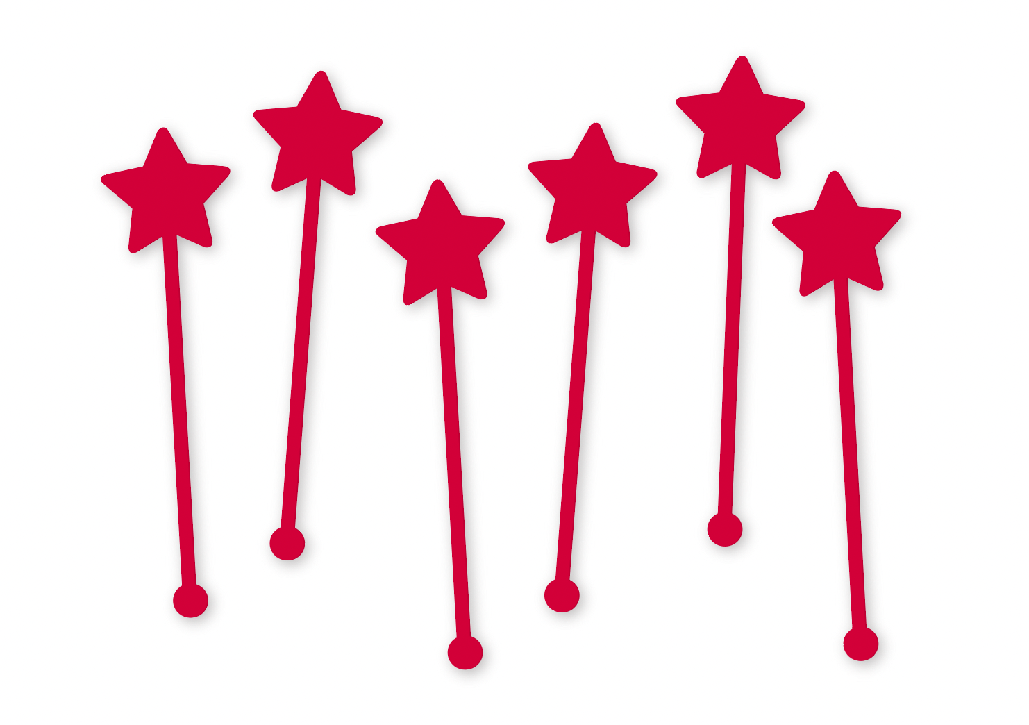 RUBY RED STAR Swizzle Stick (Set of 6)