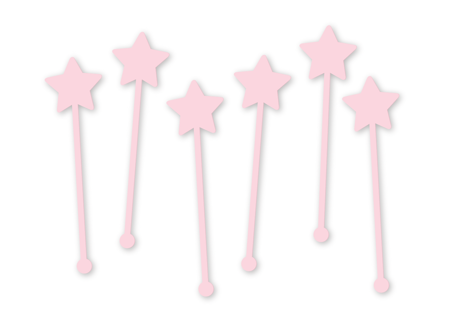 PALE PINK STAR Swizzle Stick (Set of 6)
