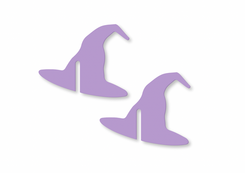 LILAC WITCHES HAT Glass Charm (Set of 2)