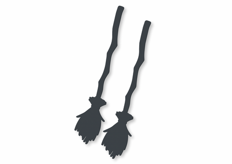 BLACK WITCHES BROOM Swizzle Stick (Set of 2)