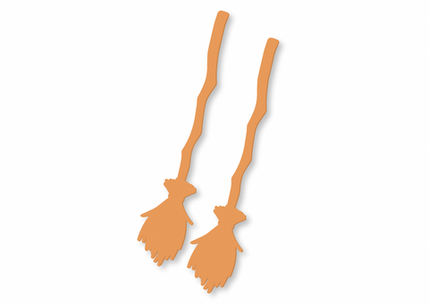PEACH WITCHES BROOM Swizzle Stick (Set of 2)