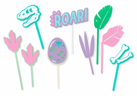 PINKS DINO ROAR - Cake Toppers (sold individually)