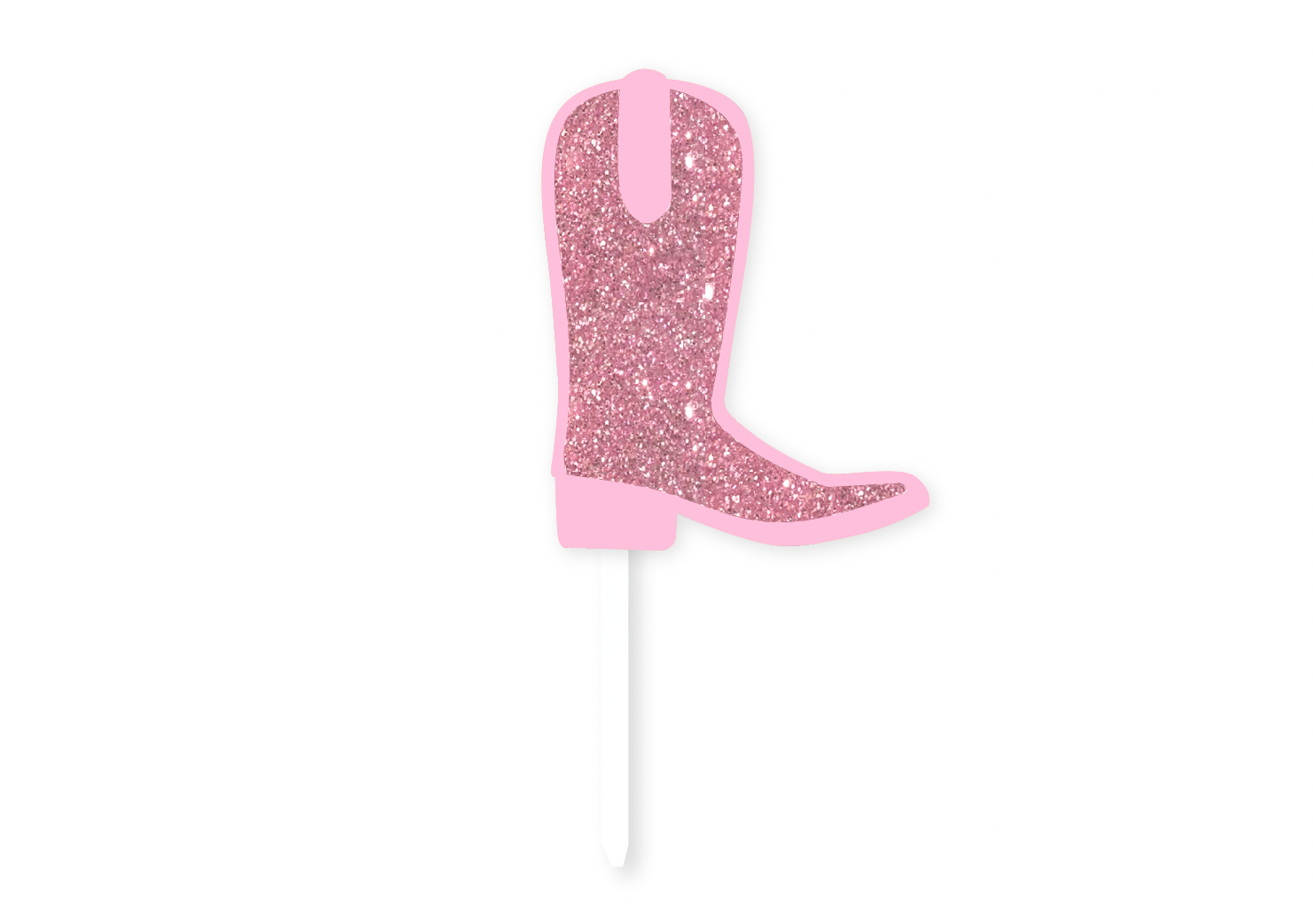 GLITTER PINK COWGIRL BOOT - Cake Topper