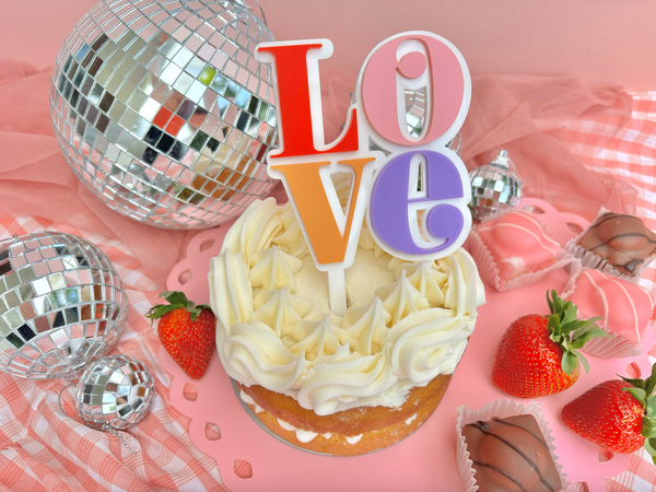 RETRO LOVE - Cake Topper