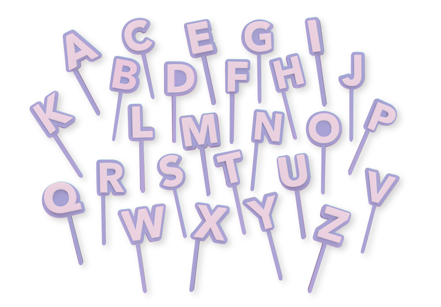 LILAC + CANDY PINK LETTER - Cake Topper