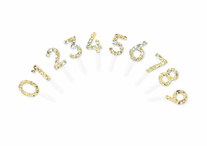 CHUNKY GOLD GLITTER SHADOW NUMBER - Cake Topper
