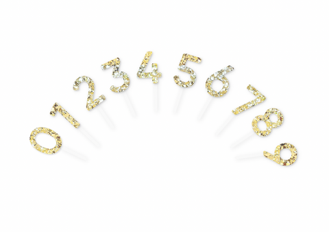 CHUNKY GOLD GLITTER SHADOW NUMBER - Cake Topper