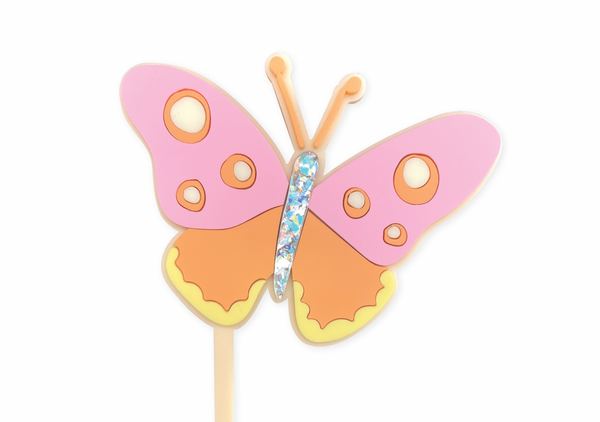 PEACHY PINK BUTTERFLY - Cake Topper
