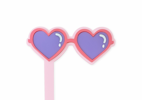BUBBLE HEART GLASSES  - Cake Topper