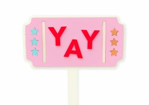 PINK CARNIVAL TICKET - Cake Topper