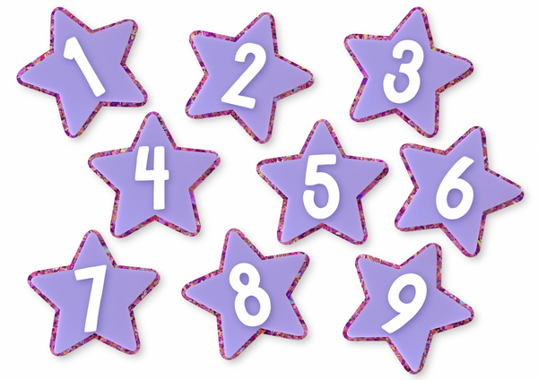 STAR LILAC AND PURPLE GLITTER - Magnetic Badge (sold separately)