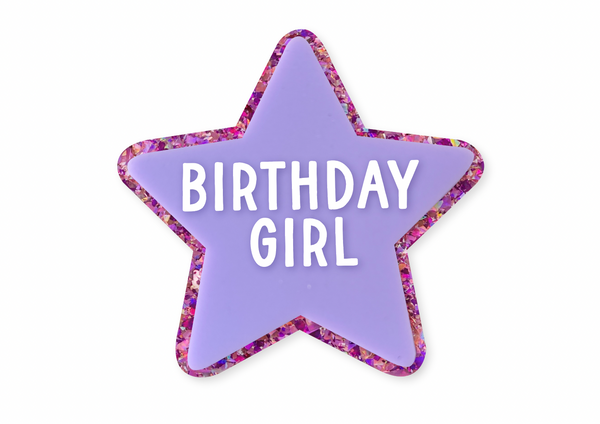 STAR LILAC AND PURPLE GLITTER - Magnetic Badge (sold separately)