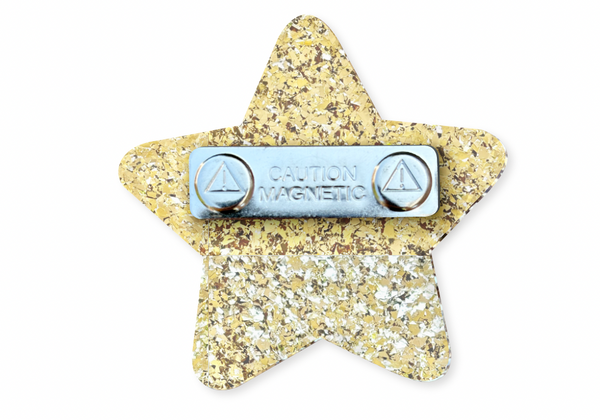 STAR PASTEL CREAM GLITTER - Magnetic Badge (sold separately)