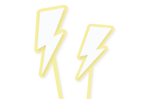 PASTEL LIGHTENING BOLT - Cake Topper Set