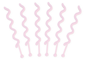 PALE PINK SQUIGGLE SWIZZLE (set of 6)