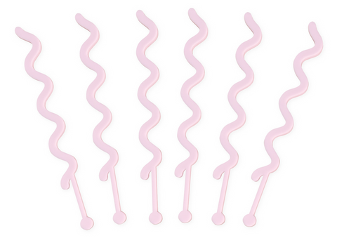 PALE PINK SQUIGGLE SWIZZLE (set of 6)