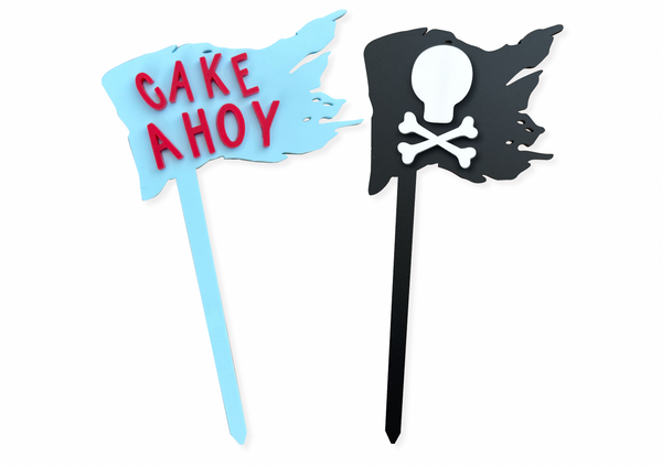 PIRATE FLAGS- Cake Topper Set