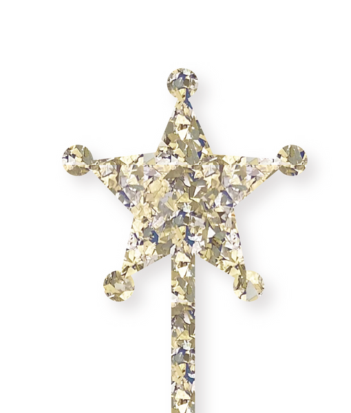 CHUNKY GOLD SHERIFF STAR - Cake Topper