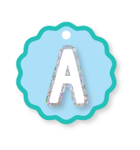 BLUE WAVY INITIAL BAG TAG