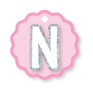 RASPBERRY WAVY INITIAL BAG TAG