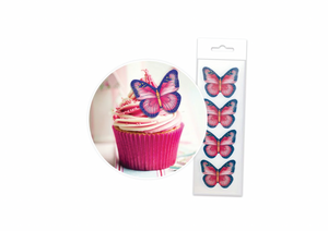 PINK & PURPLE BUTTERFLY EDIBLE WAFERS | Packet of 16