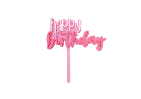 PINK GELATI HAPPY BIRTHDAY - Cake Topper