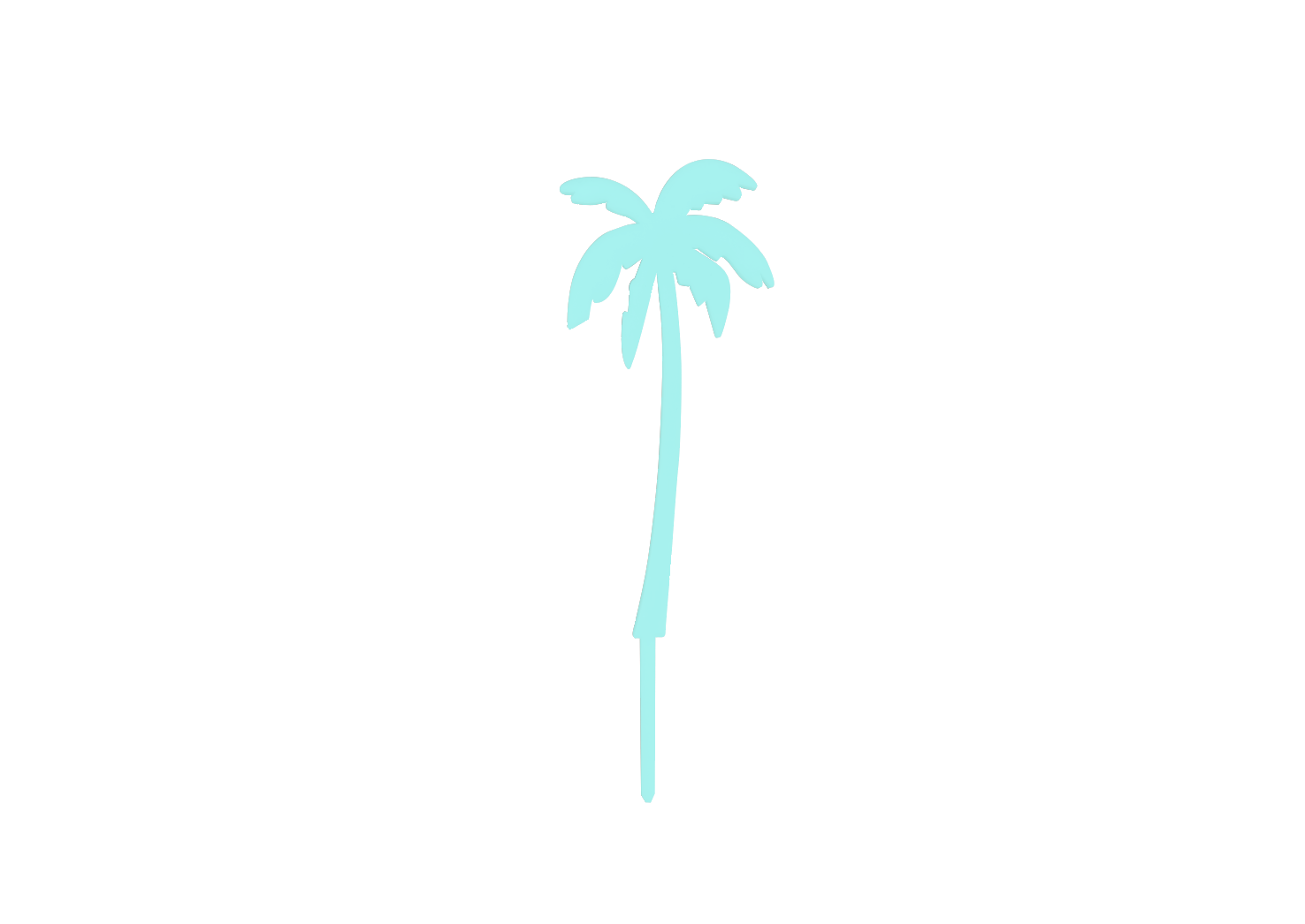 MINT SMALL PALM TREE - Cake Topper