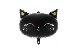 CUTE CAT FACE BLACK | SHAPED FOIL BALLOON