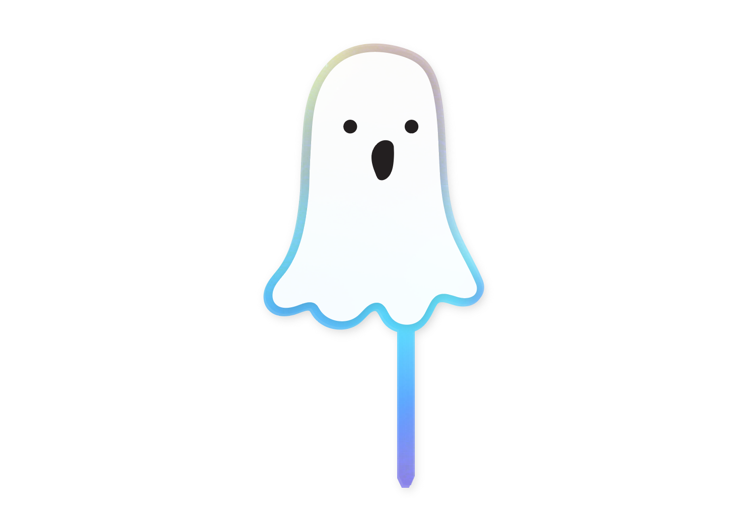 SPOOKY HOLOGRAPHIC GHOST  - Cake Topper