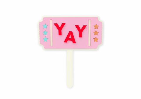PINK CARNIVAL TICKET - Cake Topper