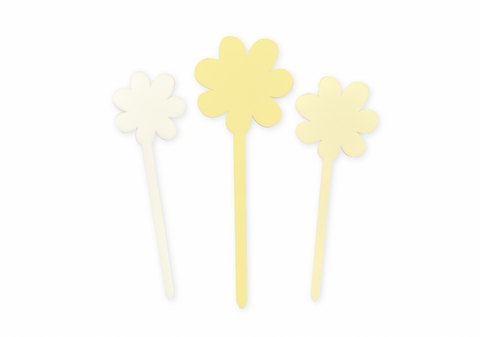 Lemon and cream acrylic flower cake toppers