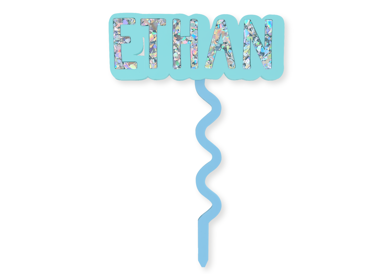 SQUIGGLY MINTY CUSTOM - Cake Topper